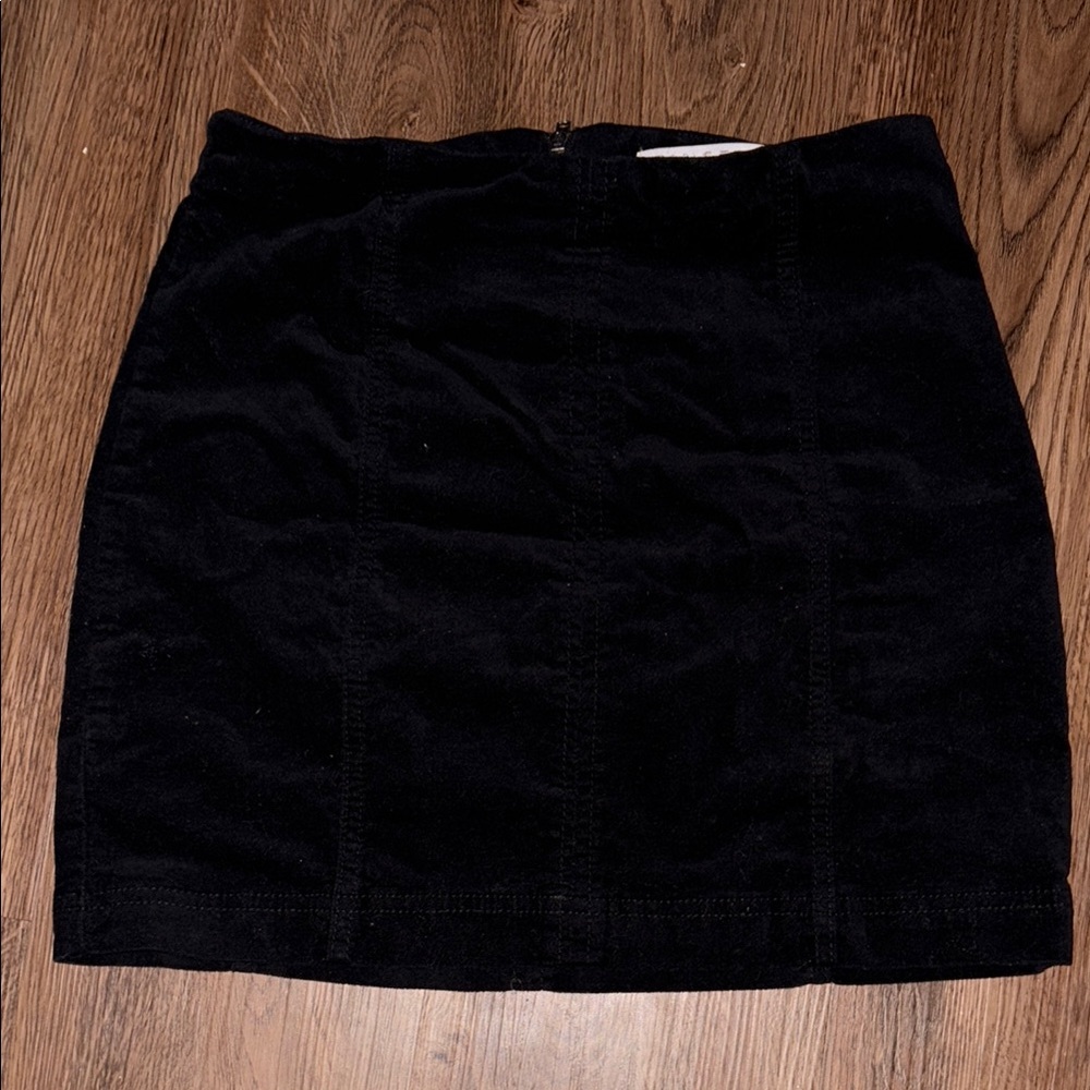 Black Corduroy Mini Skirt